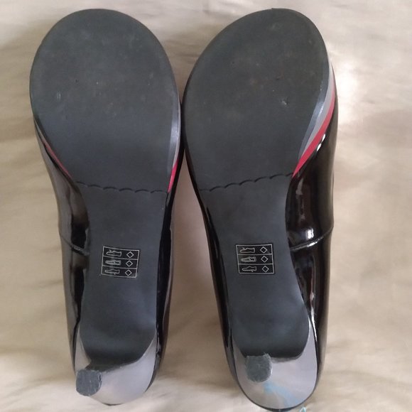 MODA SPANA women Shoes faux Patent Leather Black/Red/Gray Size8.5M Platform Heel - Picture 4 of 8